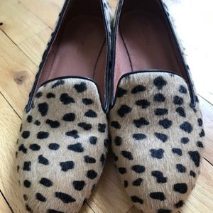 Madewell calf hair leopard print loafers